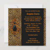 レオパードDiva女性素晴らしい50誕生日パーティー 招待状 (裏面)