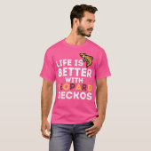 レオパードGecko恋人の人生はLeopard Geと良い Tシャツ (正面フル)