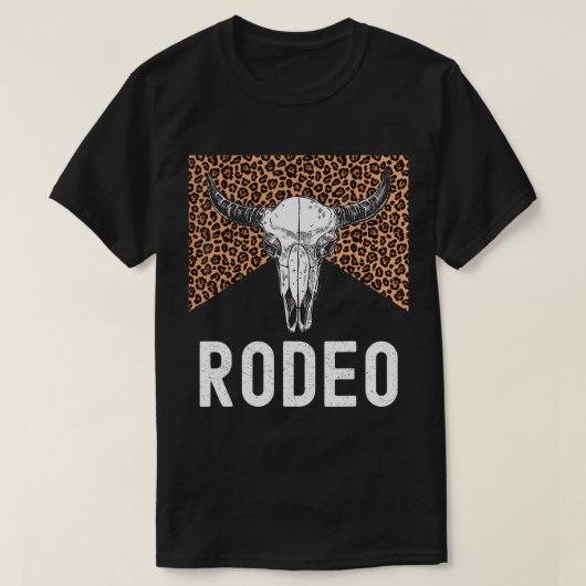 レオパードRodeoグラフィックティー女性のカーボーイカウボーイキラー Tシャツ (デザイン正面)