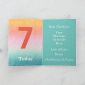 レオパーパーソナライズされたド7歳の女の子誕生日 カード (内部)