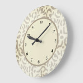 レオパーモダンドチータープリントチックタンブラウン ラージ壁時計 (傾斜)