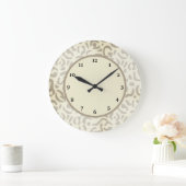 レオパーモダンドチータープリントチックタンブラウン ラージ壁時計 (ホーム)