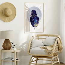 レオフェミニンブルー〔占星術の〕十二宮図デザイン