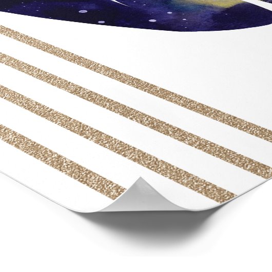 レオフェミニンブルー〔占星術の〕十二宮図デザイン ポスター (角)