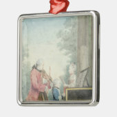 レオポルト・モーツァルトおよび彼の子供ウォルフガング メタルオーナメント (左)