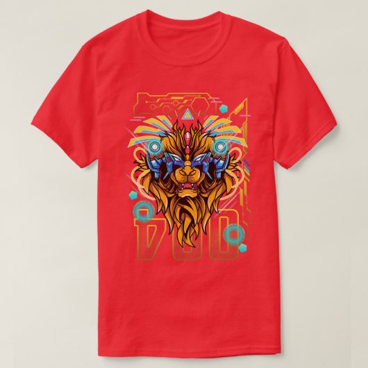 レオメカニカルライオン占星術〔占星術の〕十二宮図サイン Tシャツ (デザイン正面)