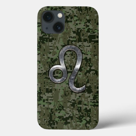 レオモダン〔占星術の〕十二宮図サインオングリーンデジタル迷彩柄 Case-Mate iPhoneケース (裏面)