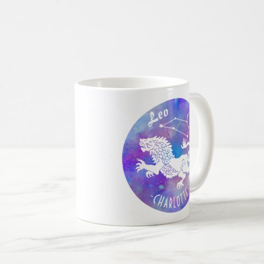 レオライオン星座星名誕生日ギフト コーヒーマグカップ (正面右)