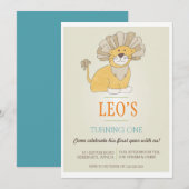レオライオン誕生日招待状 招待状 (正面/裏面)