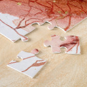 レオライオン誕生日〔占星術の〕十二宮図金ゴールドブラックウォーター色 ジグソーパズル (側面)