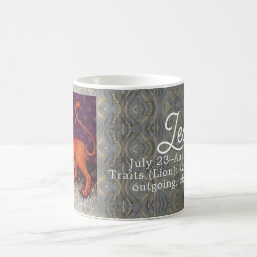 レオライオン〔占星術の〕十二宮図サイン占星術誕生日パーティー コーヒーマグカップ (中央)