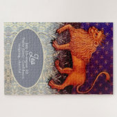 レオライオン〔占星術の〕十二宮図サイン占星術誕生日パーティー ジグソーパズル (横)