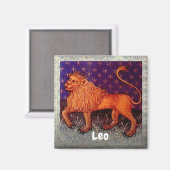 レオライオン〔占星術の〕十二宮図サイン占星術誕生日パーティー マグネット (正面/裏面)