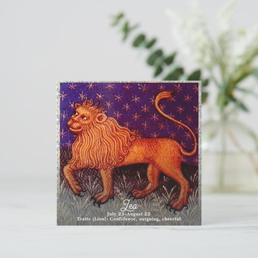 レオライオン〔占星術の〕十二宮図サイン占星術誕生日パーティー 招待状 (スタンド正面)