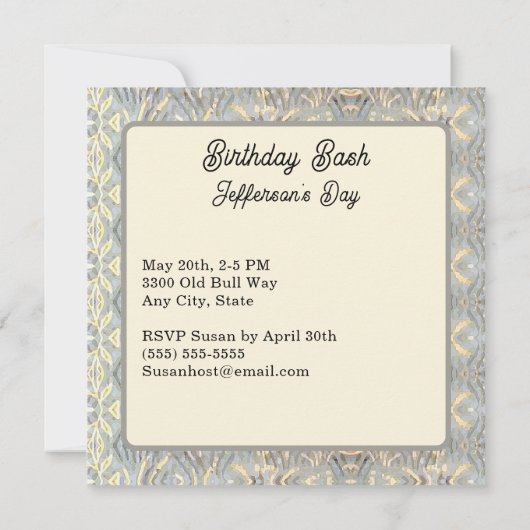 レオライオン〔占星術の〕十二宮図サイン占星術誕生日パーティー 招待状 (裏面)