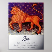 レオライオン〔占星術の〕十二宮図サイン占星術誕生日パーティー 箔ポスター (正面)