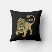 レオライオン〔占星術の〕十二宮図ブラック クッション (裏面)