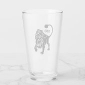 レオライオン〔占星術の〕十二宮図ブラック タンブラーグラス (裏面)