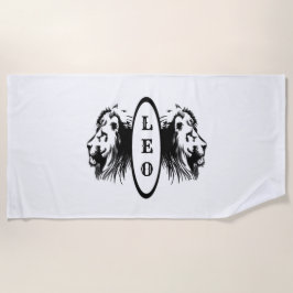 レオライオン〔占星術の〕十二宮図 ビーチタオル