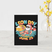 レオンの日も楽しい サンタの夏 6ヶ月でクリスマスまで カード (黄色い花)