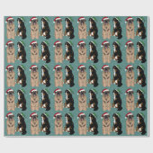 レオンバーガーとベルネーズマウンテンドッグクリスマス ラッピングペーパー (フラット)