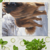 レオンバーガーはそれを雪のクリスマスに任せた キッチンタオル (折り畳み)