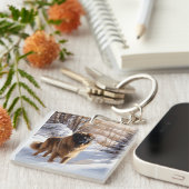 レオンバーガーはそれを雪のクリスマスに任せた キーホルダー (正面右)