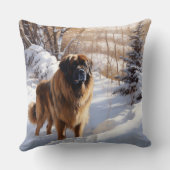 レオンバーガーはそれを雪のクリスマスに任せた クッション (裏面)