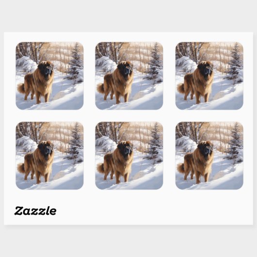 レオンバーガーはそれを雪のクリスマスに任せた スクエアシール (シート)