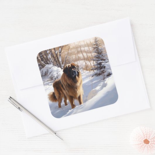 レオンバーガーはそれを雪のクリスマスに任せた スクエアシール (封筒)