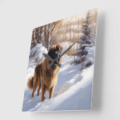 レオンバーガーはそれを雪のクリスマスに任せた スクエア壁時計 (傾斜)