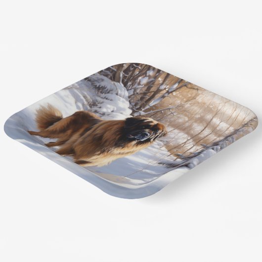 レオンバーガーはそれを雪のクリスマスに任せた ペーパープレート (傾斜あり)