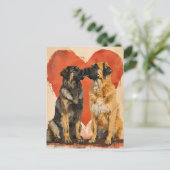 レオンバーガー犬のバレンタインデー ポストカード (スタンド正面)