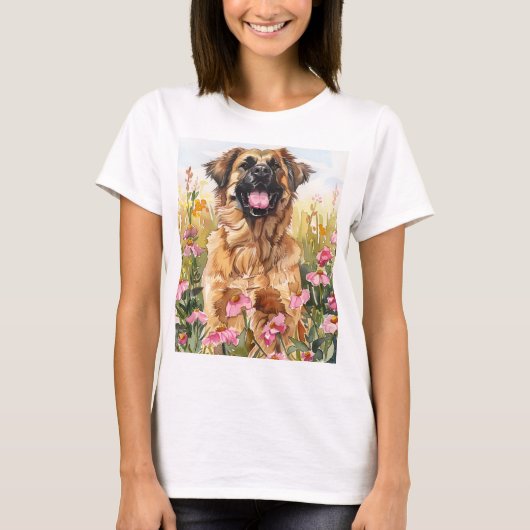 レオンベルガー水彩デザイン 女性用Tシャツ Tシャツ (正面)