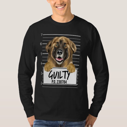 レオンベルガー顔写真有罪犬 Tシャツ (正面)