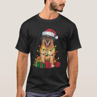 レオンベルガー クリスマスイルミネーション サンタ帽子 レオンベルガー 犬 Tシャツ