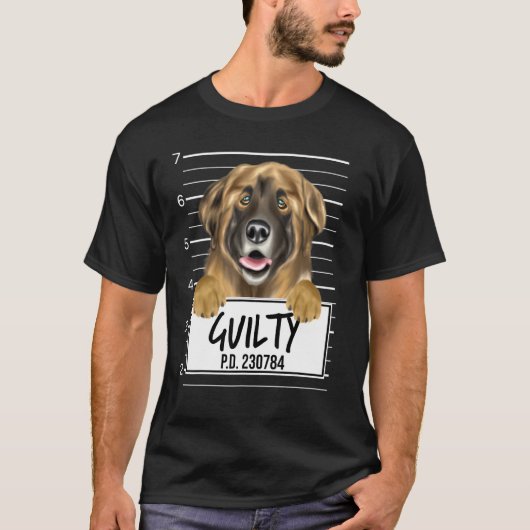 レオンベルガー Mugshot 有罪の犬 Tシャツ (正面)