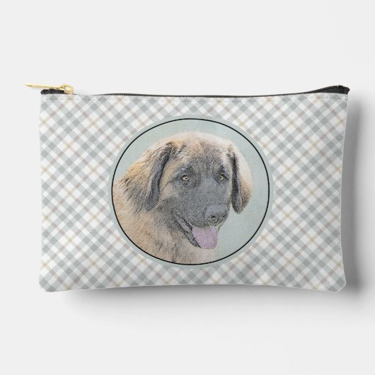 レオンベルガ絵を描ーズレオかわいいオリジナルペットドッグアート アクセサリーポーチ (正面)