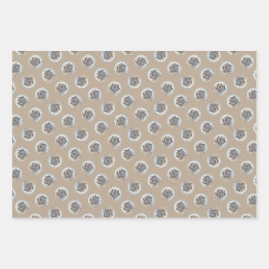 レオンベルガ絵を描ーズレオかわいいオリジナルペットドッグアート ラッピングペーパーシート (正面3)