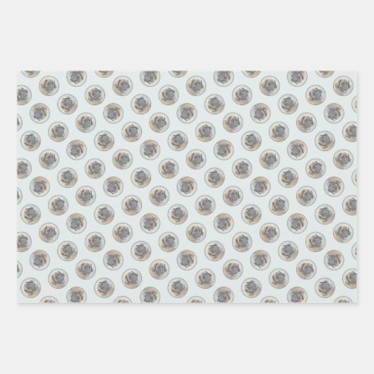 レオンベルガ絵を描ーズレオかわいいオリジナルペットドッグアート ラッピングペーパーシート (正面)