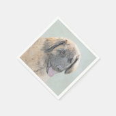 レオンベ絵画ーガーの – かわいいオリジナルドッグアート スタンダードカクテルナプキン (角)