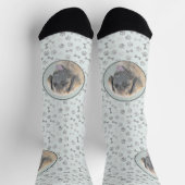 レオンベ絵画ーガーの – かわいいオリジナルドッグアート ソックス (上部)