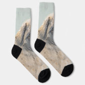 レオンベ絵画ーガーの – かわいいオリジナルドッグアート ソックス (右)