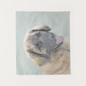 レオンベ絵画ーガーの – かわいいオリジナルドッグアート タペストリー (正面)