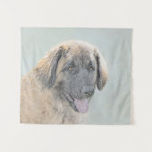 レオンベ絵画ーガーの – かわいいオリジナルドッグアート タペストリー (正面(横))