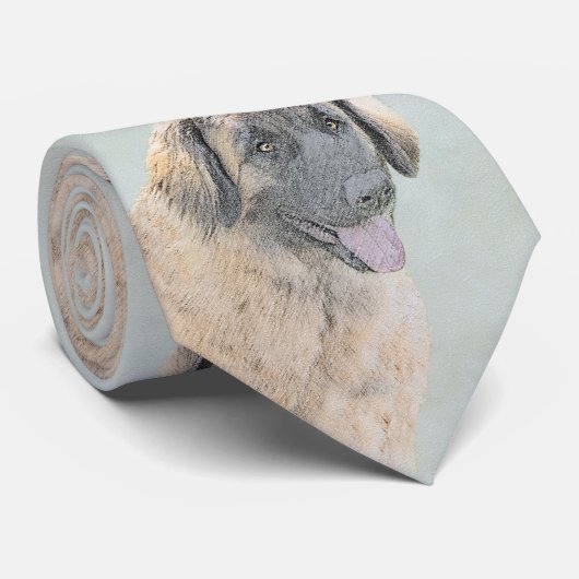 レオンベ絵画ーガーの – かわいいオリジナルドッグアート ネクタイ (ロール)