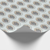 レオンベ絵画ーガーの – かわいいオリジナルドッグアート ラッピングペーパー (角)