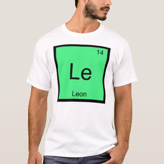 レオン 元素 化学 周期表 Tシャツ (正面)