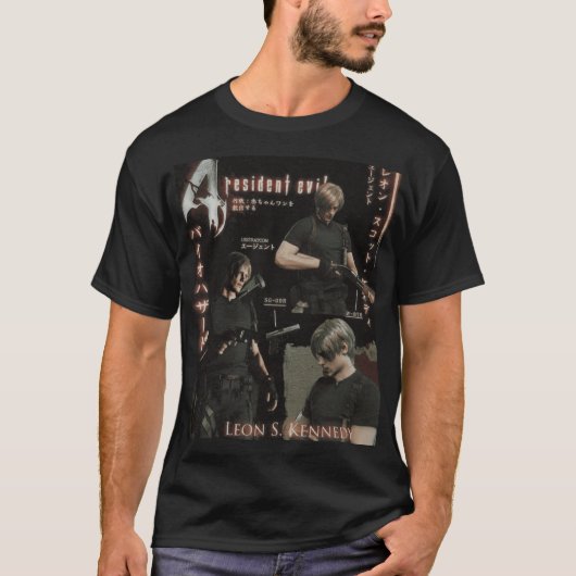 レオン・S・ケネディ キャラクターポスター セシウム少年 Tシャツ (正面)