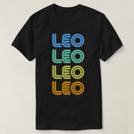 レオヴィンテージレトロ〔占星術の〕十二宮図サインレオ星座&星座 Tシャツ (デザイン正面)